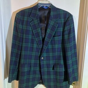 Classic Pendleton 42L Green and Blue Plaid Blazer